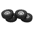 Pikkukuva 7 / 8: 4 kpl RC-ajoneuvon renkaat Renkasetti 55 mm alumiini etu- ja takarenkaat Axial SCX24 1/24 RC-auto Crawler Hopea