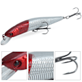 Miniatyrbillede 6 af 8: 5 stk. plastsimulering Minnow Long Shot lokkemad med diskantkrog fiskegrej 8#