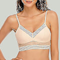 Miniatyrbillede 3 af 5: Trådløs Deep V U-formet Push Up Lace BH - Beige 2XL