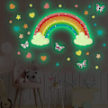 Miniatyrbild 1 av 5: Regnbåge Glow in the Dark Väggdekaler för Barn Sovrum och Vardagsrum