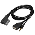 Miniatyrbilde 1 av 7: Musikk MDI AMI MMI-grensesnitt USB+Lader AUX-kabel for A6L A8L Q7 A3 A4L A5 A1
