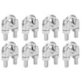 Miniatyrbillede 2 af 8: 8 stk. 3/8 tommer M10 rustfrit stål wirekabelklemme U-bolt sadelbeslag