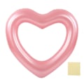 Miniatyrbilde 1 av 8: Hjerteformet badeflåte 120 cm tykk, rivebestandig PVC-material Oppblåsbare badeflåter for bassengfester strender Roségull Rosa