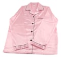 Miniatyrbild 3 av 5: Emulering Silk Pyjamas Långärmad Fritidskläder Pure Pink Andas Bekväm för hemmasovning
