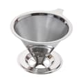 Kaffefilter i rostfritt stål, pour-over kaffe, återanvändbart, papperslöst, hushållskaffebryggarfilter Silver