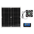 Miniatyrbild 4 av 8: Solpanel-kit LCD-display Flera skyddfunktioner 25W Utomhusladdning Solpanelstyrenhet Fläktsystem Set