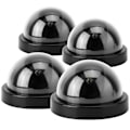 Miniatyrbilde 4 av 8: 4 stk kuppelsimuleringskamera CCTV Dummy falsk sikkerhetskamera med blinkende LED-lys (svart)
