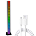 Miniatyrbillede 2 af 8: RGB-lyd Reaktivt LED-lysfelt LED Farverigt Lydstyret Lyd Musik Rytme Dynamisk Niveauindikator Display Lysstribe til Bilspil PC TV-rum