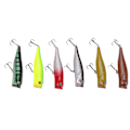 Miniatyrbillede 5 af 8: 6 stk Simulerings Popper Fiskedrag Plast Fiskemad til Saltvand Ferskvand 6 Farver 8,5cm 13,4g