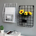 Miniatyrbild 6 av 8: Iron Grid Bok- och tidningsställ Hemväggdekoration Vägg Tidnings- och tidningsförvaring Bokhylla