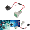 Miniatyrbilde 6 av 6: 2 i 1 LED-indikatorlampe Mini Digital Display Amperemeter/Voltmeter firkantet signallys (grønn)