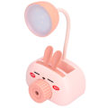 Miniatyrbillede 8 af 8: LED foldbar skrivebordslampe Tegnede Dyr Multifunktionel Bordlampe Penneholder Blyantspidser til hjemmekontor Rosa