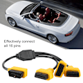 Miniatyrbillede 7 af 8: OBD2 Kabel 1 til 3 Konverter Adapter 50 cm OBD2 Forlængelse Y-Linje J1962M til 3-J1962F Splitter