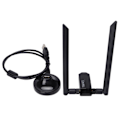 Miniatyrbilde 1 av 8: Trådløst nettverkskort 1200 Mbps lang rekkevidde Dual Band trådløs USB WiFi-adapter for PC-stasjonær