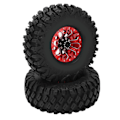 Miniatyrbild 1 av 8: 2 st/set 1,9 tum RC-bil Hjulfälg Däck Set för AXIAL SCX10 1/10 Crawler Bil Uppgraderingar Delar Röd