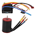 Miniatyrbild 1 av 8: Borstlös Motor 80A ESC-kit Vattentät Elektrisk Hastighetsregulator med 4mm Bananplugg för 1/8 1/10 RC-bil 3650‑3100kV