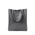 Miniatyrbild 1 av 6: Stor Mörkgrå Ko-Läder Tote Bag för Kvinnor Mångsidig Enkelsidig Messenger Bag 32x6x36cm Perfekt för Vår Sommar dark gray About 32*6*36cm