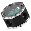 Miniatyrbillede 6 af 8: Vandstrømsmåler Transparent Akryl Ottekantet Metal Computer Vandkølet Reometer