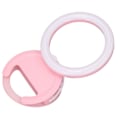 Miniatyrbillede 3 af 8: Clip On Ringlys til telefon 180 graders rotation 3 farver LED Selfie Ringlys til telefon Tablets Bærbare computere Rosa