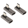 Pikkukuva 8 / 8: 3 kpl USB-C 90 asteen kulma-adapteria naaras-uros 20 Gbps 8K 60 Hz Type C 4.0 adapteri PC:lle ja puhelimelle