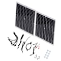 Miniatyrbilde 7 av 8: 25Wx2 solpanelsett 20V solcellepanel Nødlader for utendørsreiser og camping