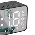 Miniatyrbild 7 av 8: Intelligent digital display väckarklocka multifunktionell Bluetooth 5.0 spegelfinish smart högtalare för sovrum