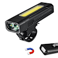 Pikkukuva 1 / 8: Pyörän takavalo Monitoiminen 2 LED-valoa Pyörän takavalo 3 Tilaa Punaisella ja Valkoisella COB-sivuvallolla Magneettinen TYPE C Nopea Lataus Ulkoilmakäyttöön