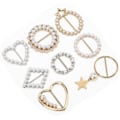 Miniatyrbillede 1 af 7: 8 stk Pærle Sjal Spænde Elegant Mode Glimtende Fast Stabil Simpel T-Shirt Clips