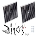 Miniatyrbilde 5 av 8: 25Wx2 solpanelsett 20V solcellepanel Nødlader for utendørsreiser og camping