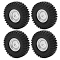 Pikkukuva 7 / 8: 4 kpl 55 mm eturenkaat ja takarenkaat sekä 24 reiän vanteet Axial SCX24 1/24 RC-autolle, hopea