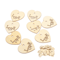 Miniatyrbillede 7 af 7: 50 stk Love Heart Form Træspån Glattere Overflader Dejlig Form DIY Træknapper til Hjemindretning Håndværk Gaver