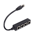 Miniatyrbilde 2 av 8: RJ45 Splitter Adapter 1 til 4 Port Jevn overføring Utmerket tilkobling Nettverkskabel Adapter