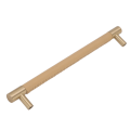 Miniatyrbillede 2 af 8: Skab Dørgreb 224MM Hul Afstand Læder Messing Lys Luksus Skab Bar Træk Greb til Hjem Garderobe Skuffe Beige