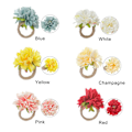Miniatyrbillede 8 af 8: Simuleringsblomster Servietringe Kunstig Krysantemum Serviettholder Håndværk Blomsterserviet
