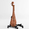 Miniatyrbilde 6 av 8: Gitarr A-stativ Slitsikkert stabilt stativ Foldbar elektrisk gitar A-stativ for ukulele svart