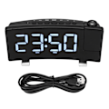 Miniatyrbild 1 av 8: Digital väckarklocka 180° projektion på takvägg USB-driven väckarklocka för sovrum Heavy Sleeper Kid Äldre Vit typsnitt