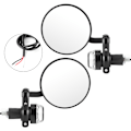 Miniatyrbilde 1 av 8: 2 stk 7/8 tommer styre bakspeil med LED-blinklys rav/hvitt lys Motorsykkeldeler
