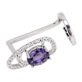 Miniatyrbillede 3 af 8: Neglring Rhinestones Glimtende Delikat Finger Neglbeskytter Ring Smykker Gave til Dansfest Dating Lilla