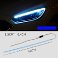 Miniatyrbilde 2 av 8: LED-lysstripe for bilfrontlys, dobbelt farge, dynamisk kjørelys og blinklys, 60 cm, isblå og gul