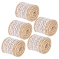 Miniatyrbillede 7 af 8: 5 stk Burlap Bånd Spids Linned Rulle Jute Bælte DIY Håndlavet Hessian Rem Håndværk Dekorationer (Hvid)