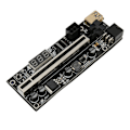 Miniatyrbild 5 av 8: PCIe Riser Adapter Card 1X till 16X Dual 6Pin Temp Sensor USB3.0 Power Cord Mining Riser Card för grafikförlängning