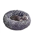 Miniatyrbillede 1 af 4: Cozy 2-i-1 Hættede Vinter Katte- og Hunde seng | Blød Lang Plys Hus til Små kæledyr | Mørkegrå 65cm