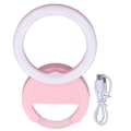 Miniatyrbillede 1 af 8: Clip On Ringlys til telefon 180 graders rotation 3 farver LED Selfie Ringlys til telefon Tablets Bærbare computere Rosa