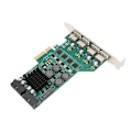 Miniatyrbillede 3 af 8: PCIE til USB 3.0 udvidelseskort uafhængig 4 kanaler 5Gbps USB3.0 3A strømforsyning PCI Express USB 3.0-kort til Windows