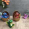 Miniatyrbillede 8 af 8: Simulerede Krystal Drageegs Ornamenter Skrivebordsdekorationer Glimtende Harpiks Drageegs Ornament Gave til Venner og Familie
