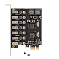 Miniatyrbillede 1 af 8: Adapterkort PCIE til USB 3.0 7 porte 5Gbps hurtig overførselshastighed USB-modul ekspansionskort 5V