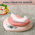 Miniatyrbillede 2 af 5: Højpræcisions Hjerteformet Pink Køkkenvægt - 5kg/1g, 2kg/0.1g - LCD Digital Display - 3 Enheder: g/lb/oz - Inkluderer Batteri