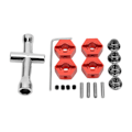 Pikkukuva 4 / 8: 14 mm kuusiokoloinen navakitti Alumiiniseos Universal Upgrade Hex Adapter ARRMA Senton 1/10 RC-autolle Punainen