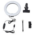 Miniatyrbillede 1 af 8: Selfie Ringlys ABS Justerbar Farve og Lysstyrke Klips På LED Fyldlys til Live Streaming Makeup Møde Videoopkald