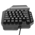 Miniatyrbillede 8 af 8: Enhånds Spiltangentbord USB Ergonomisk Design RGB Baggrundsbelyst Plug and Play Halvt Tangentbord til Spil
